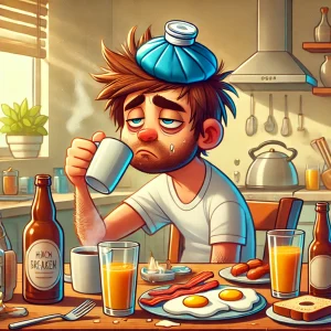 South Coast Osteo Blog 12 A man trying to cure hangover