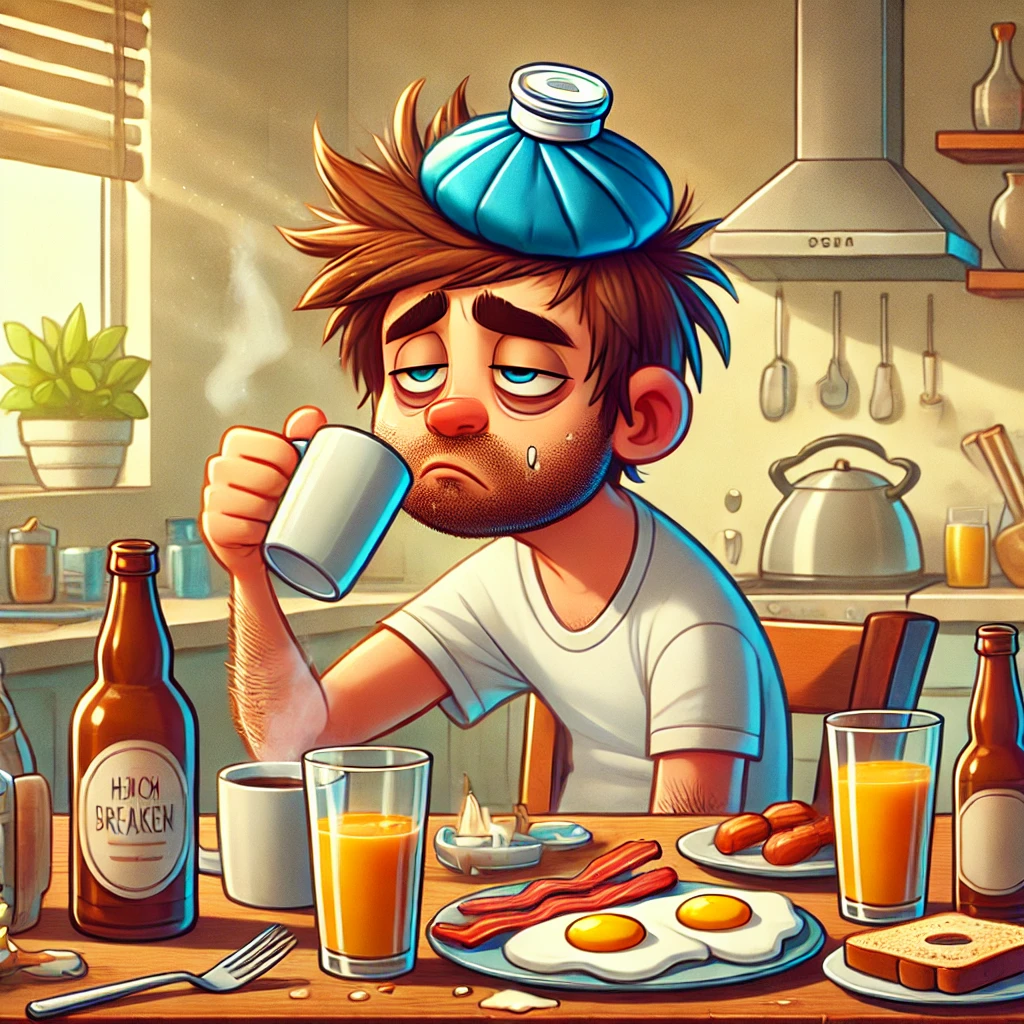 A man trying to cure hangover